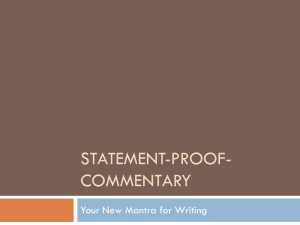 Statement-Proof-Commentary PPT