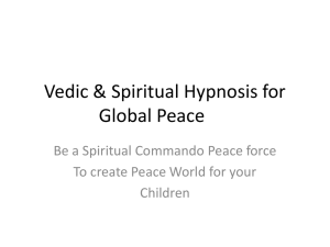 Vedic & Spiritual Hypnosis for Global Peace - Vedic Mind-Yoga