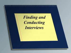 Finding Interviews and Tips PowerPoint