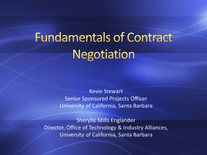Session 12 - Fundamentals of Contract Negotiation