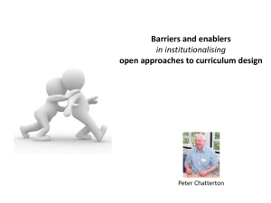 Chatterton - Barriers and Enablers to Open Approaches
