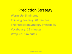 Prediction Strategy Lesson 1