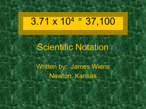Standard form to scientific notation