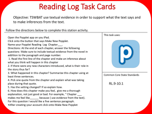Reading Log Task Cards