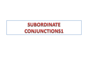 Subordinate Conjunctions