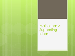 Main Ideas & Supporting Ideas - River Dell Regional School District