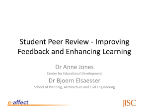 Student Peer Review - Improving Feedback and Enhancing Learning