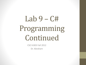 Lab 9 * C# Programming