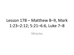 Lesson 17B – Matthew 8–9, Mark 1