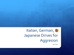 Italian, German, & Japanese Drives for Aggresion
