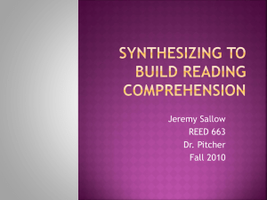 Synthesizing to Build Reading Comprehension - Isles District 4
