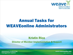Annual Tasks for WEAVEonline Administrators