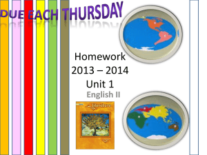 Homework 2013 * 2014 Unit 1