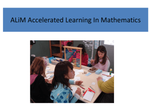 ALiM Accelerated Learning In Mathematics