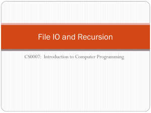 File IO and Recursion