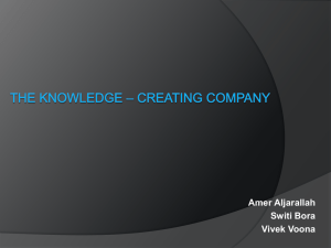 The Knowledge – Creating CompanyFinal