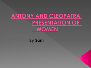 Antony and Cleopatra Sarah and Sam
