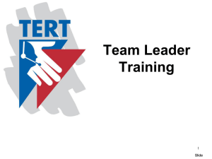 TERT Team Leader Training - Tx-TERT
