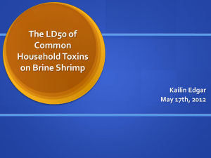 The LD50 of Common Household Toxins on Brine Shrimp