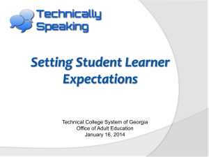 Setting Student Learner Expectations - galis