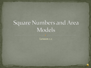 Lesson 1: Square Numbers and Area Models