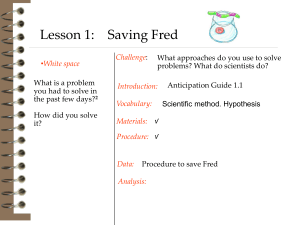Activity 1: Solving Problems: Save Fred