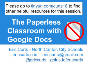 The Paperless Classroom with Google Docs