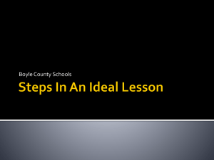 Boyle Co Steps in an Ideal Lesson ppt