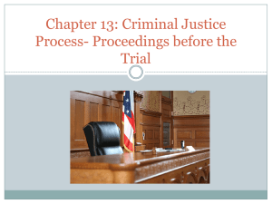 Chapter 13: Criminal Justice Process- Proceedings