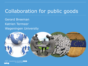 Theoretical notions on cooperation for the provision of public goods