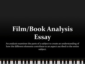 Film/Book Analysis Essay