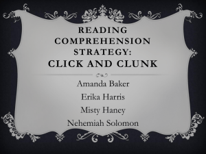 Reading Comprehension Strategy Click and Clunk
