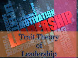 The `Trait Theory of Leadership`