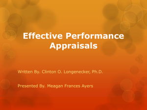 MANAGERIAL PERFORMANCE APPRAISALS