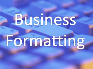 Business Formatting1