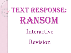 Text Response: Ransom - Year12VCE