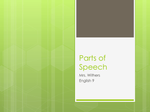 Parts of Speech (1) - Home