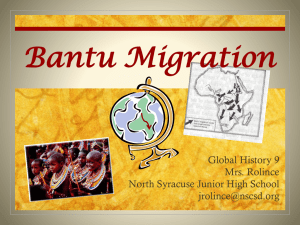 Bantu Migration - North Syracuse Central School District
