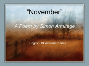 *November* * Simon Armitage