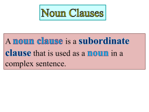noun clause - St. Mary of Gostyn Community
