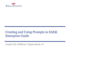 Case Study: Migrating an Existing SAS® Process to Run on the SAS