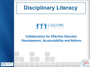 What is Disciplinary Literacy?