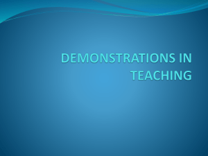 Demonstrations in teaching