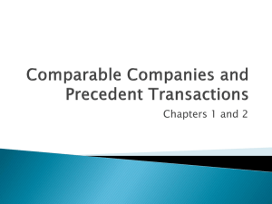 Comparable Companies and Precedent Transactions