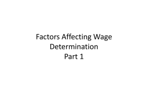 Factors Affecting Wage Determination