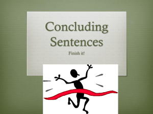 Concluding Sentences - Spring Lake Park Schools