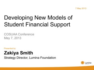 Developing New Models of Student Financial Support – Presenter