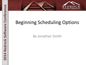 Advanced Scheduling Options - RedRock Software Corporation