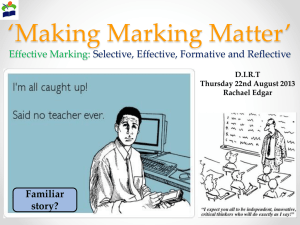 Making Marking Matter Thursday 22nd August
