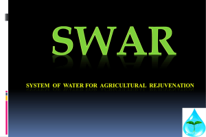 SWAR - System of Water for Agricultural Rejuvenation
